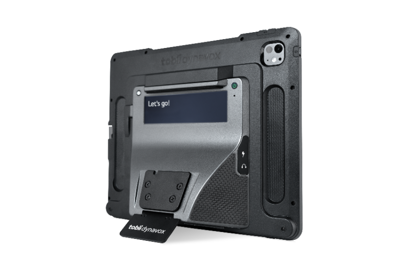 Tobii Dynavox TD Pilot device featuring the adjustable base