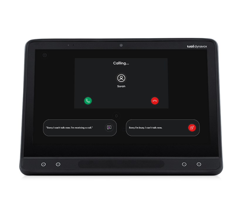 TD Phone showing outgoing call featured on a Tobii Dynavox TD I-Series eye tracking SGD