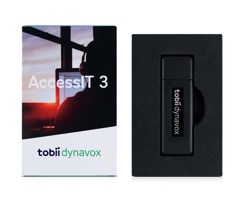 Tobii Dynavox AccessIT in box insert and front of box