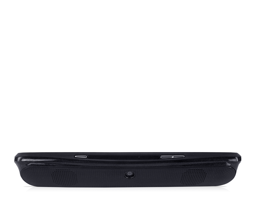 Tobii Dynavox I-110 SGD lying flat on it back with view of speakers