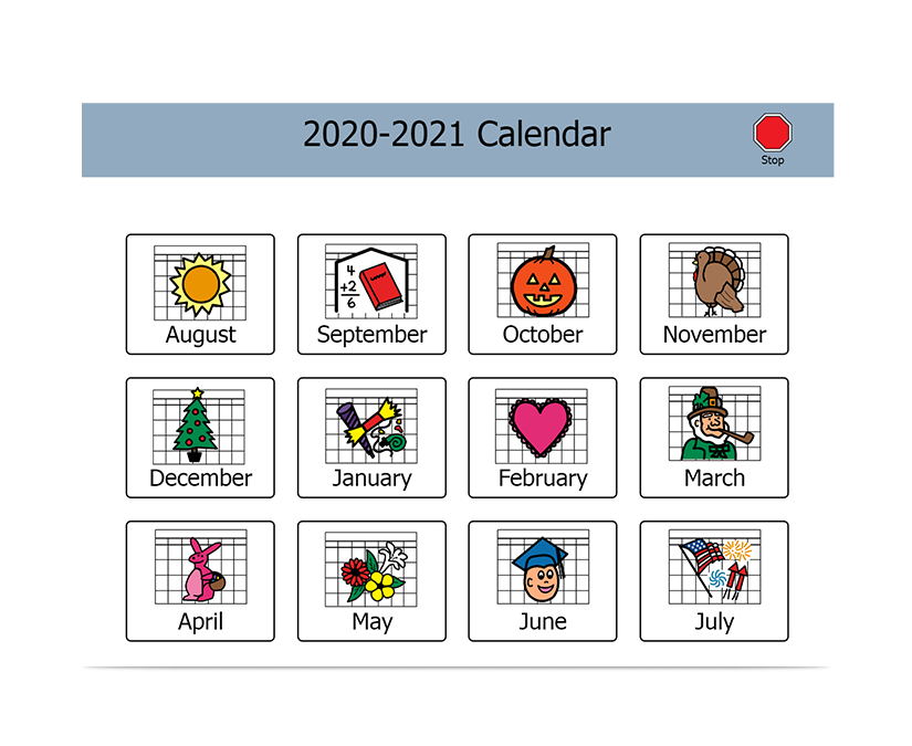 Boardmaker 7 Student Center calendar screenshot