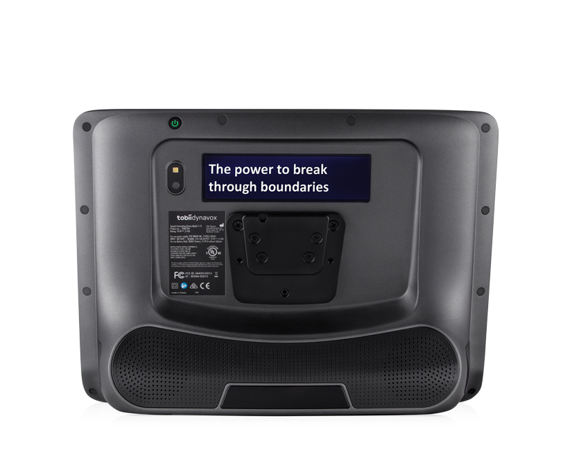 Tobii Dynavox TD I-16 AAC device rear view featuring Partner Window