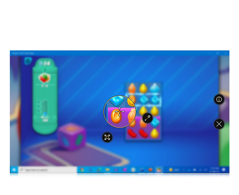 Tobii Dynavox TD Control being used to play Candy Crush