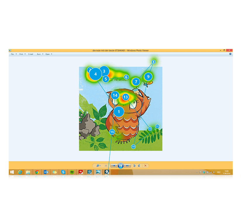 Tobii Dynavox Gaze Viewer Heatmap on Image 