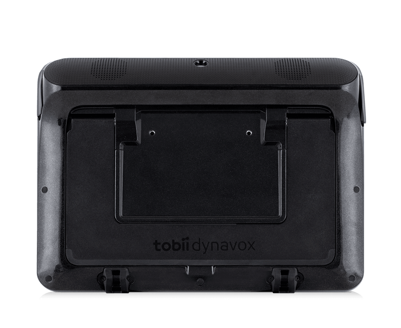 Back view of the Tobii Dynavox I-110 SGD featuring mount plate 