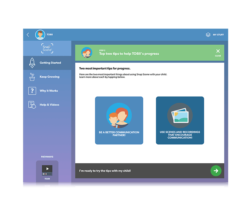 Tobii Dynavox Pathways for Snap Scene Step 2