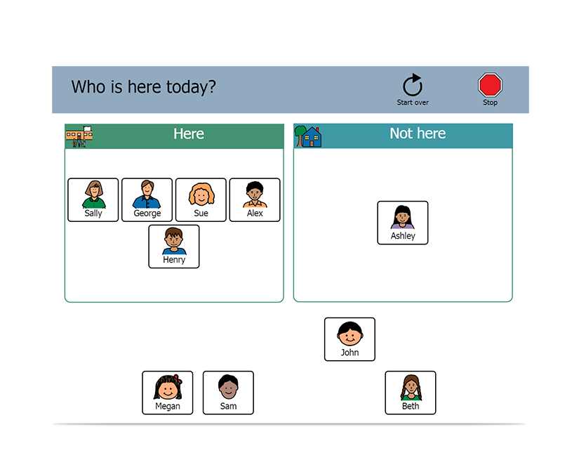 Boardmaker 7 Student Center roll call screenshot